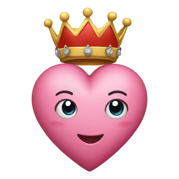 Love heart wearing a crowns with hands sticker
