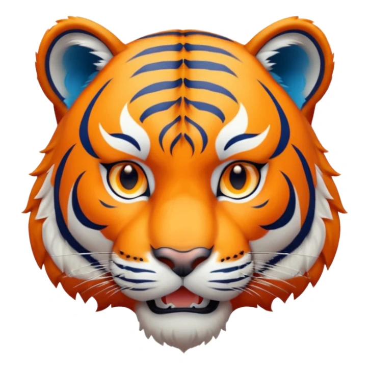 tiger all in blue color with orange eyes sticker