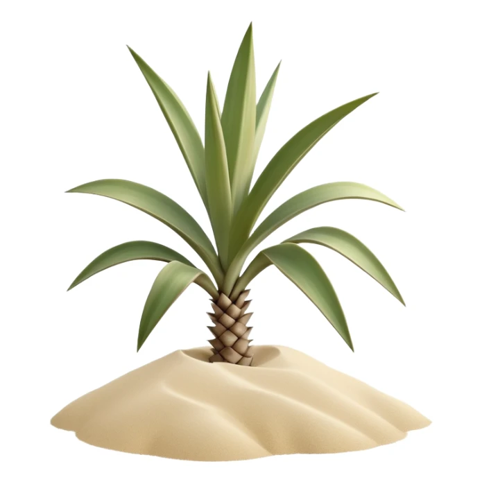 generate realistic detailed yucca in 3d style with sand  sticker