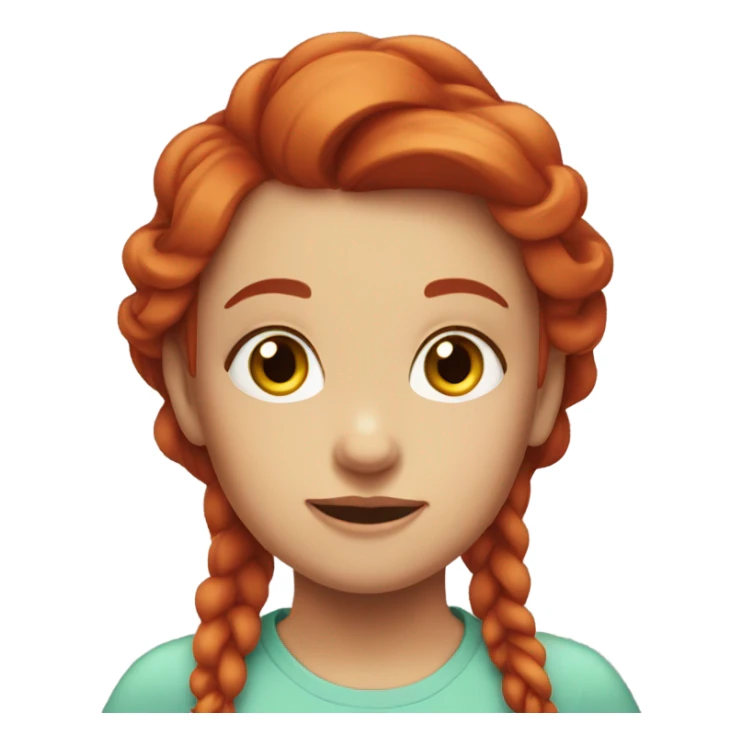 Red head girl rolling her eyes sticker