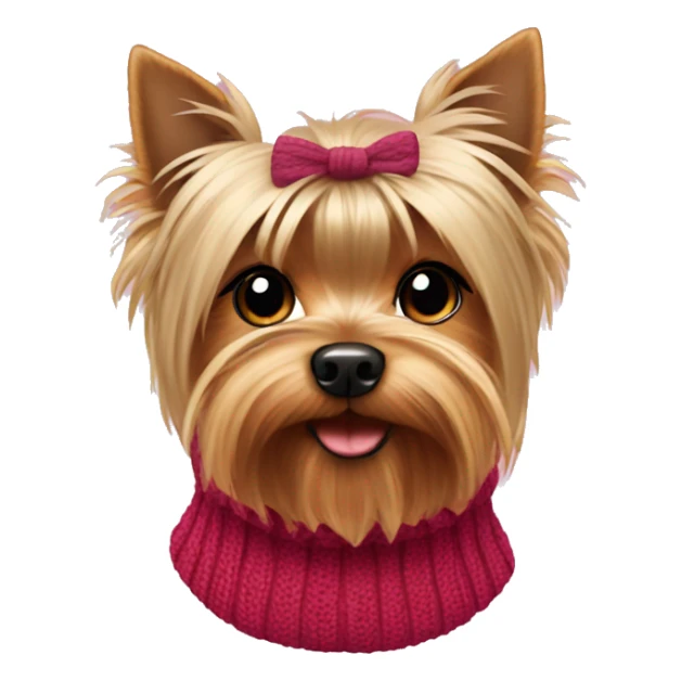 Yorkshire terrier with sweater on and bow  sticker