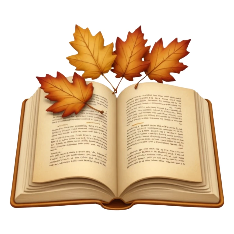 beige autumn open book with leaves on it sticker