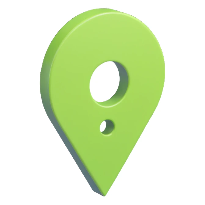 Remove the square platform base so only the light green 3D location pin with a hole in the middle remains, keeping the style consistent. sticker