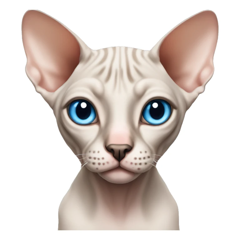 sphynx cat with black spot between his eyes blue eyes sticker