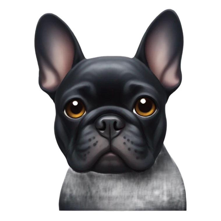 Black French bulldog with black bat wings sticker