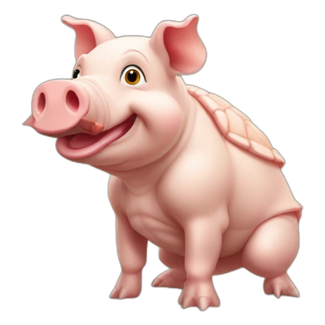 Cochon d'Inde sure une tortue sticker