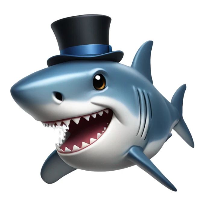 Shark with a top hat sticker