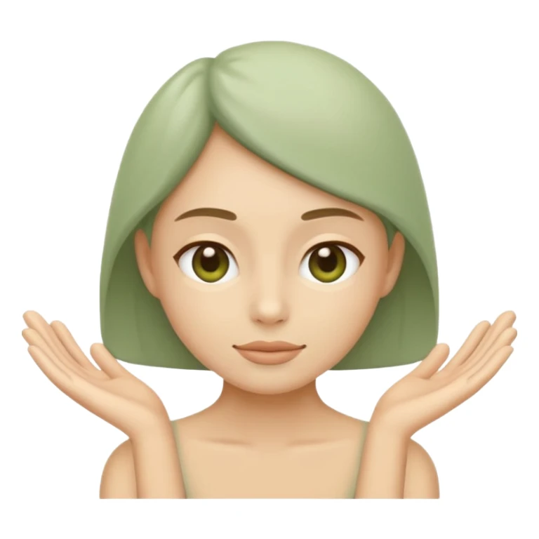 Minimal wellness emoji representing tighter skin and firmness,
subtle lifting effect, smooth contours, calm and natural,
no beauty or cosmetic symbols, soft sage green color palette sticker
