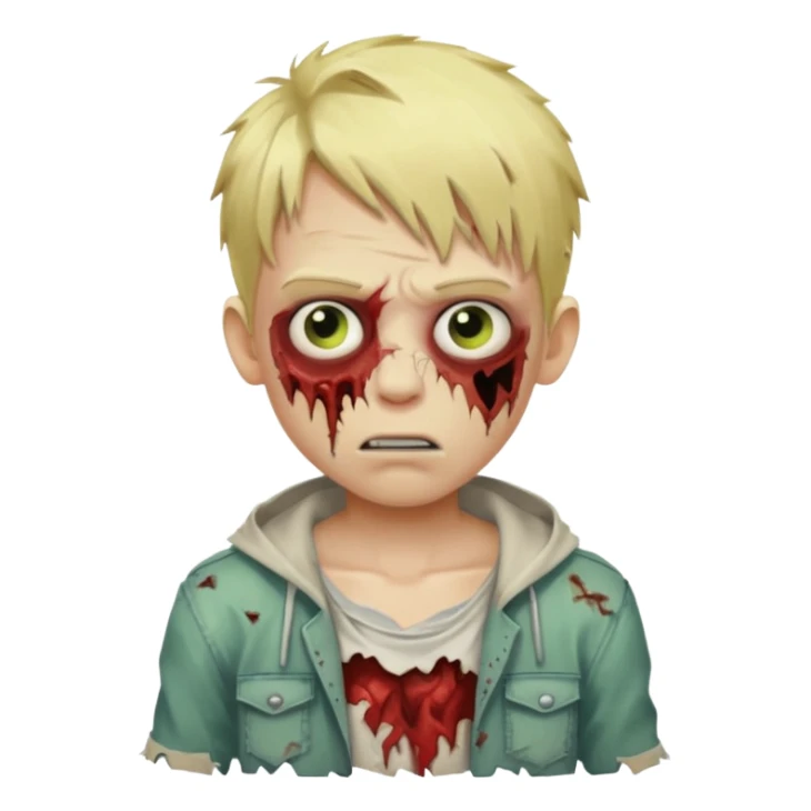 boy zombie with blonde hair sticker