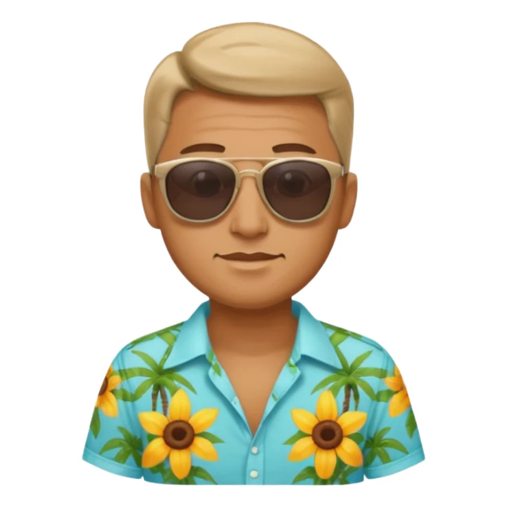 man with sunglasses and summer shirt sticker
