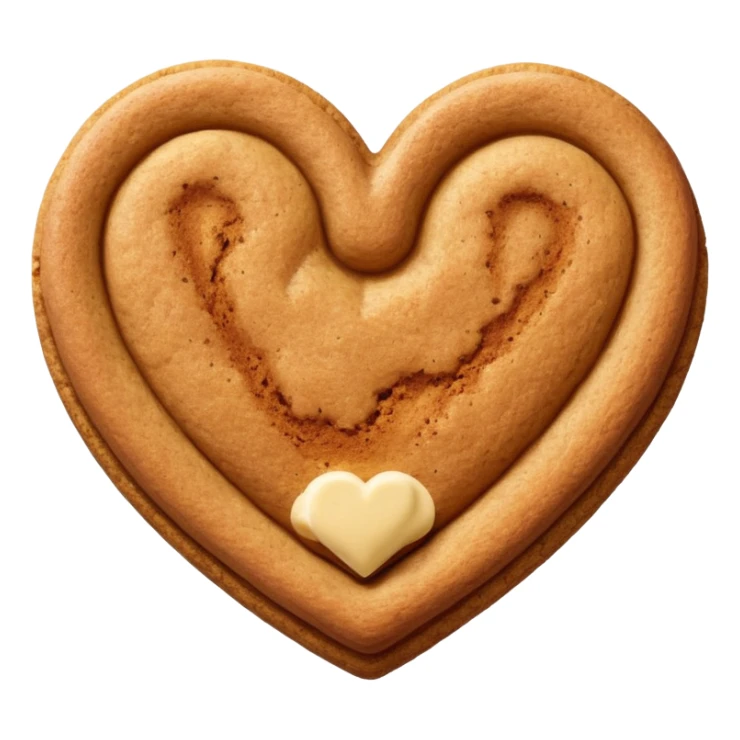 snicker doodle cookie with cinnamon powder on top in a heart shape cookie sticker
