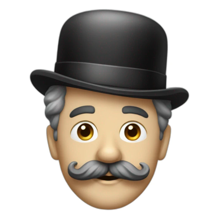Charlie Chaplin sans chapeau avec une petite moustache carré sticker