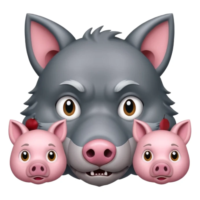 The three little pigs and the wolf sticker