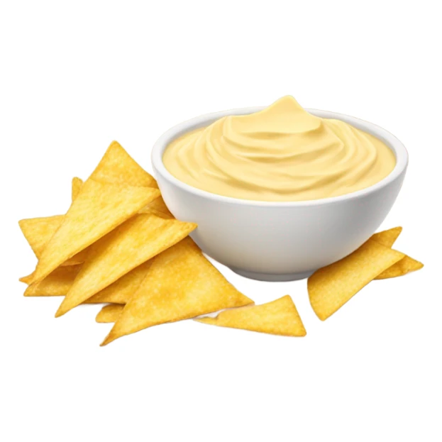 Bowl of queso with side of chips sticker