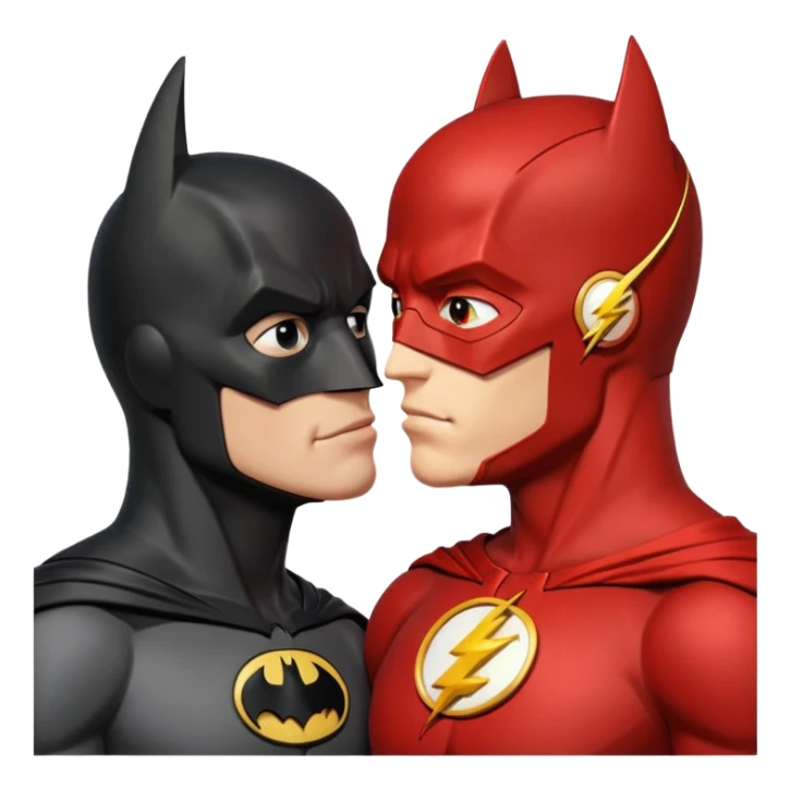 Batman and The Flash kiss sticker