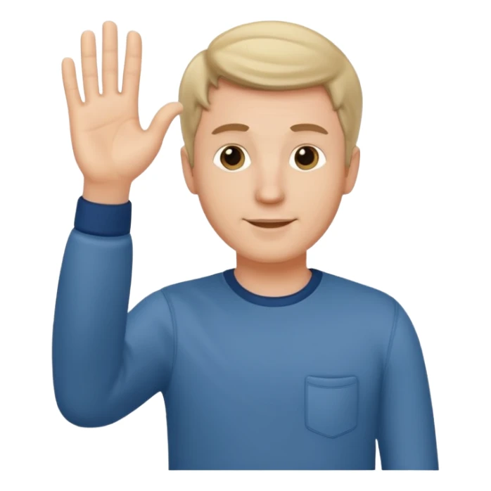 A white man in casual clothes stands and waves his hand in greeting. sticker