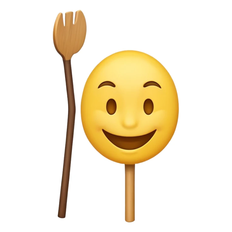 A emoji with a stick in it’s mouth  sticker