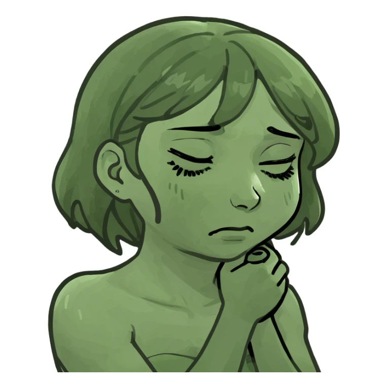 arms crossed holding neck crying girl sticker