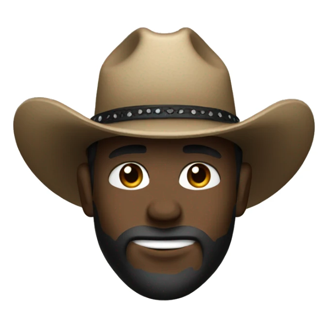 Lightskined dark face with a cowboy hat and black bandana sticker