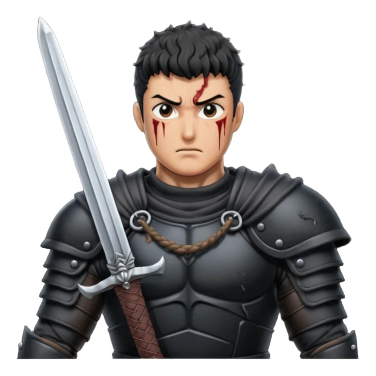 Guts del manga de berserk con su estilo característio sticker