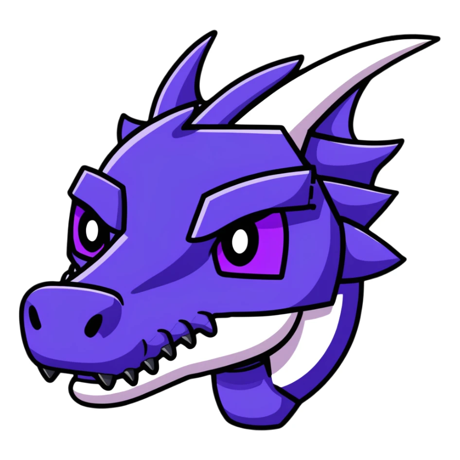 Minecraft black dragon head with purple eyes sticker