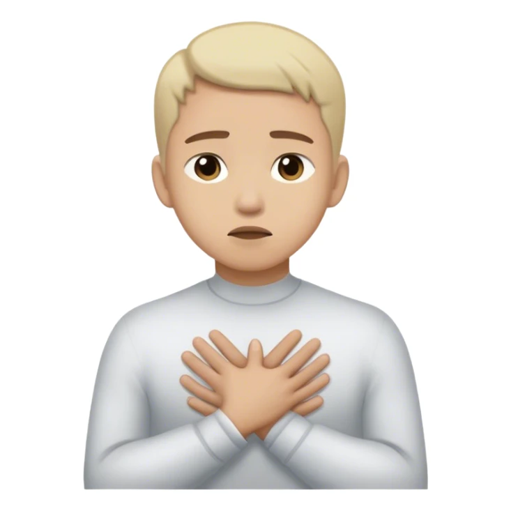 A person stands still, hand on their chest, hesitating between a floating “ “No.” Their face shows discomfort, but they don’t rush to choose. Nearby, someone looks disappointed but calm. The scene captures **pausing, tolerating discomfort, and making space for others' feelings.**  sticker