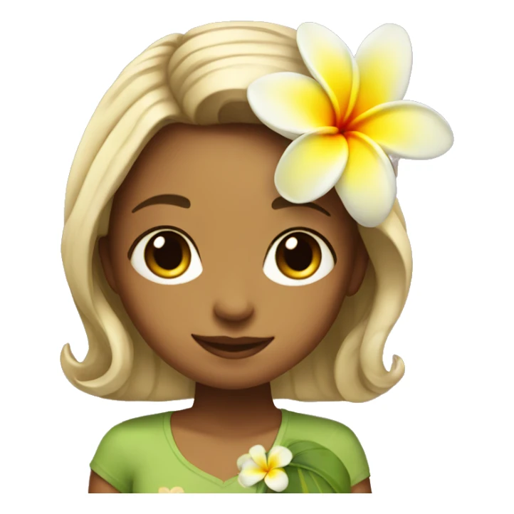 girl with plumeria flower in hair sticker