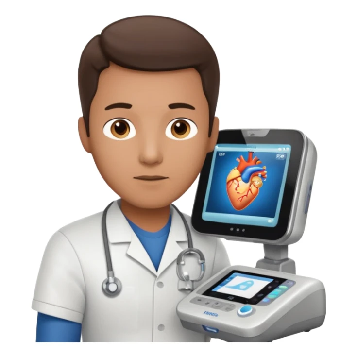 Male Cardiac sonographer with Philips ultrasound machine sticker