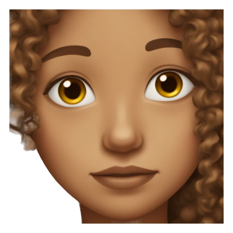 Brown Curly hair clear skin girl nap sticker