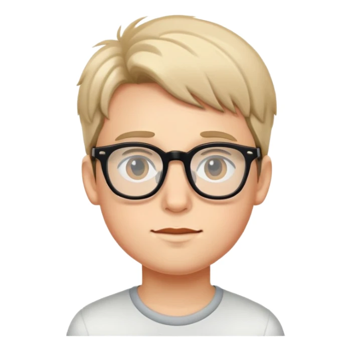 realistic portrait of boy with glasses sticker