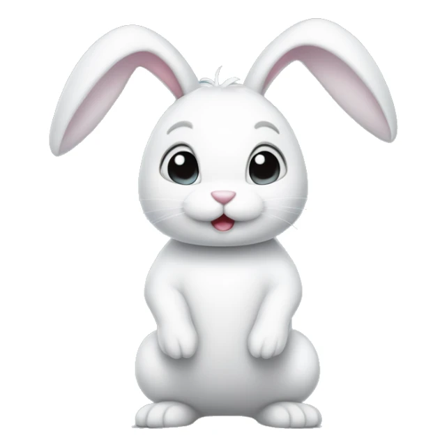 White bunny with airplane ears, standing on its hind legs sticker