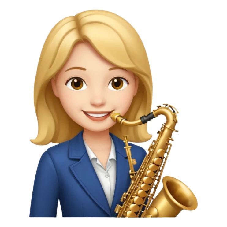 girl playing saxophone sticker