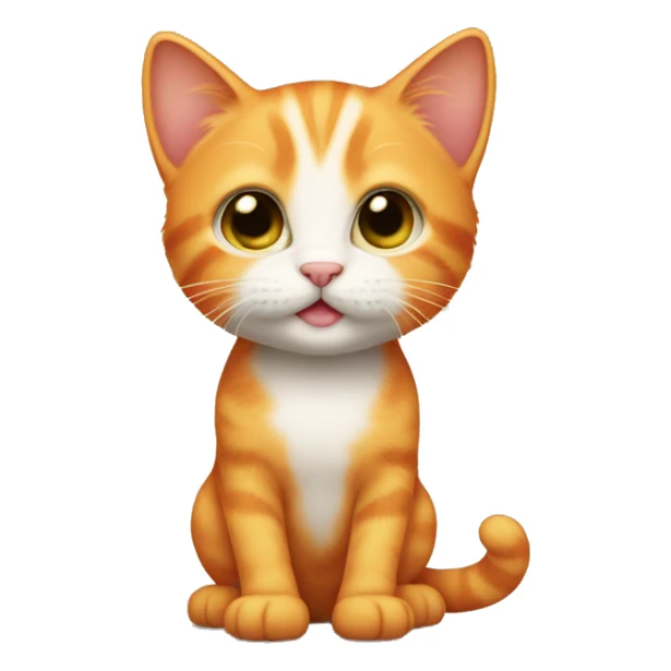 Baby orange cat standing like a human sticker