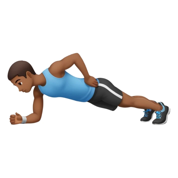 persona haciendo plancha gimnasio con los codos en el suelo sticker