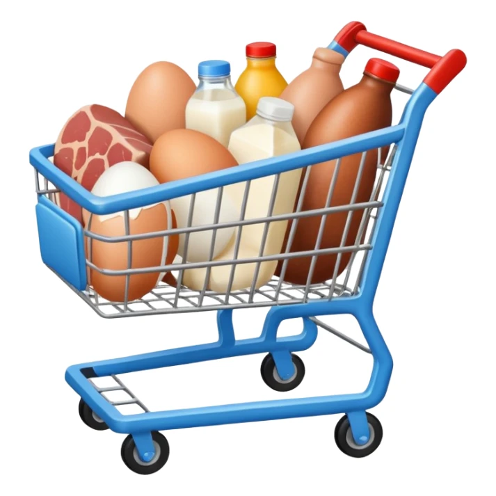 carrito de compras leche care  huevos carne sticker