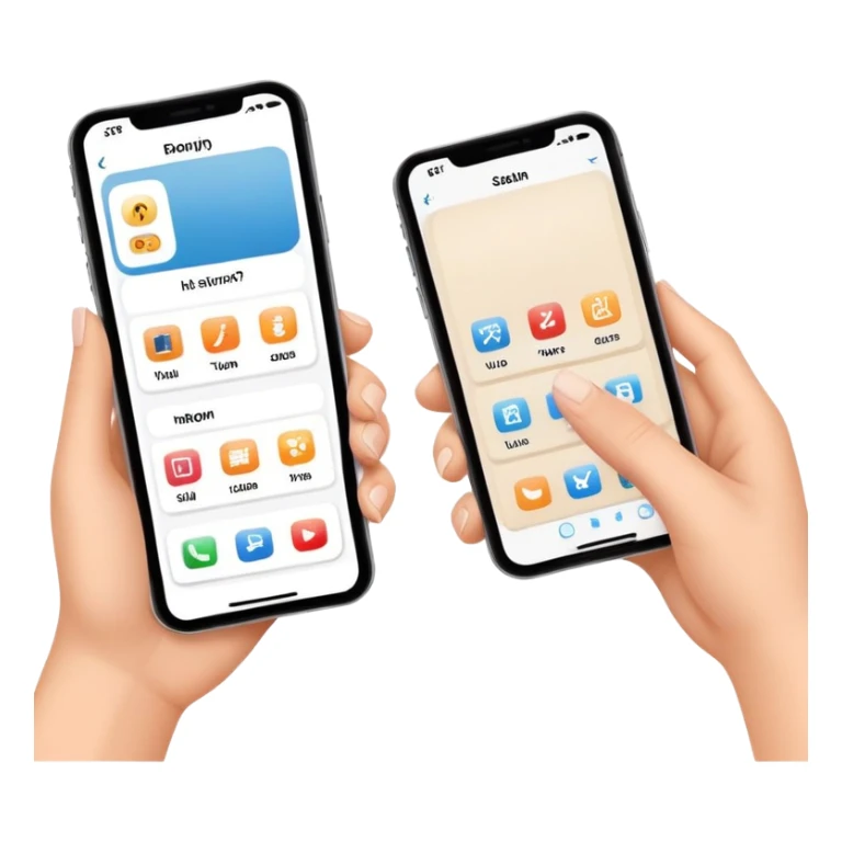 finger swiping on phone screen between two different room styles, interior design quiz sticker