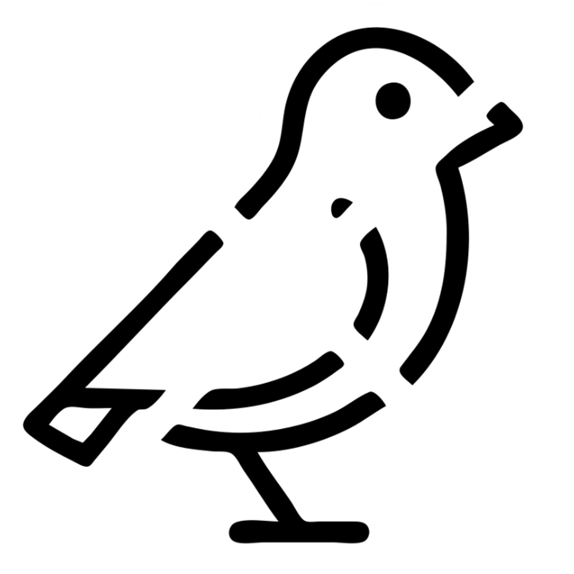 a simple bird silhouette with a bold red X crossing it out sticker