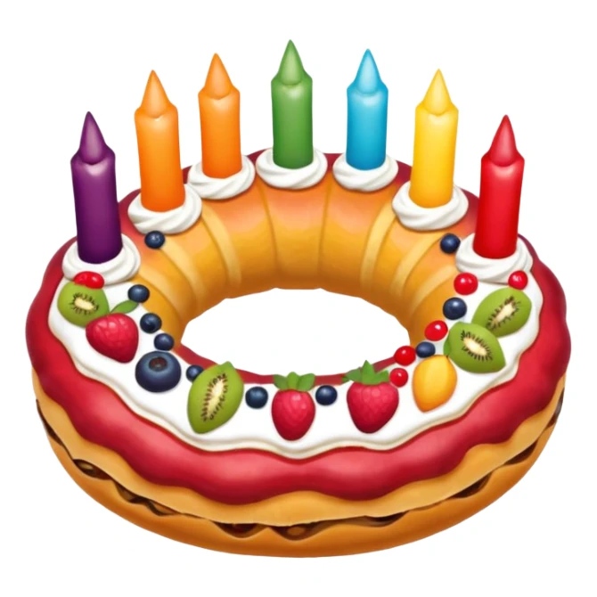 genera una versión de emoji de una rosca de reyes mexicana sticker