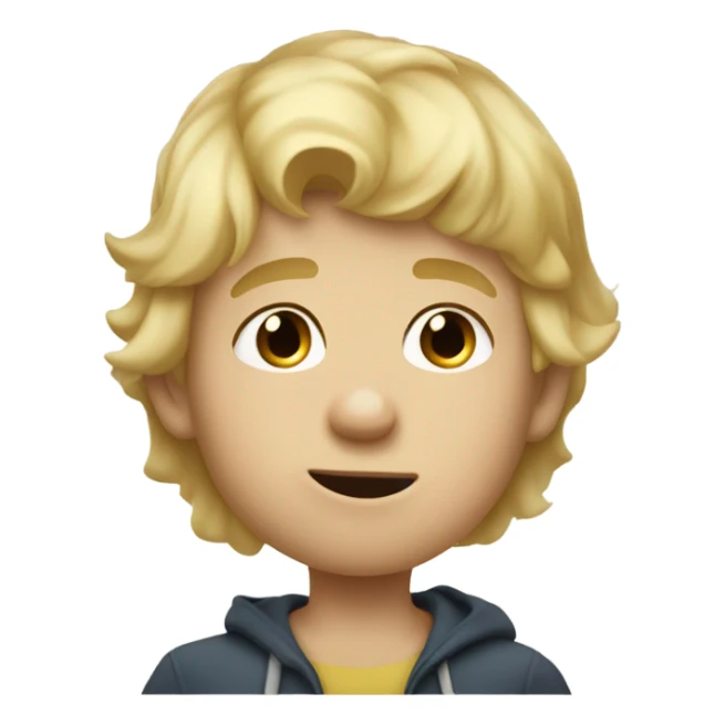 Blonde hair boy with finger up nose and boogers coming out sticker