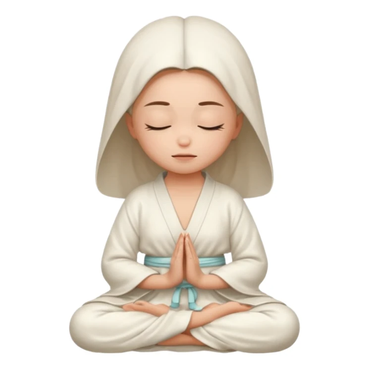 girl meditation eyes closed. without circel. sticker