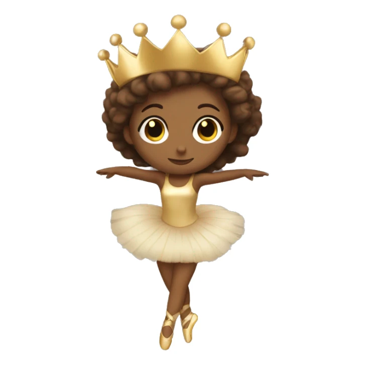  brown ballerina gold wings gold crown sticker