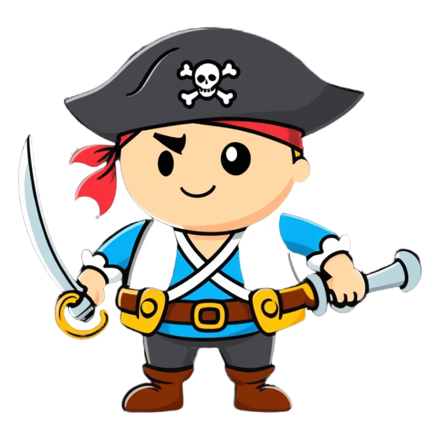 korsan pirate character cartoonish sticker sticker