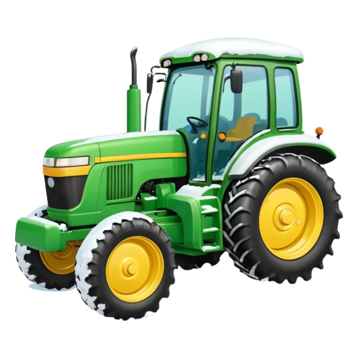 Bigger Green tractor with yellow blade pushing snow sticker