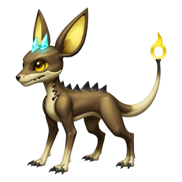 Skeletal-CyborgManectric-Electrike-Lucio-Cubone-Umbreon-Marowak-Draco-Fakémon-hybrid-creature (full body), 4 legs sticker