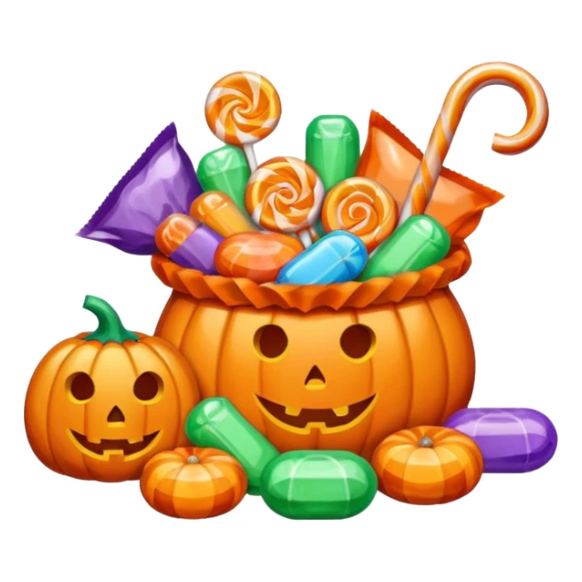 Halloween candies and candy bags sticker