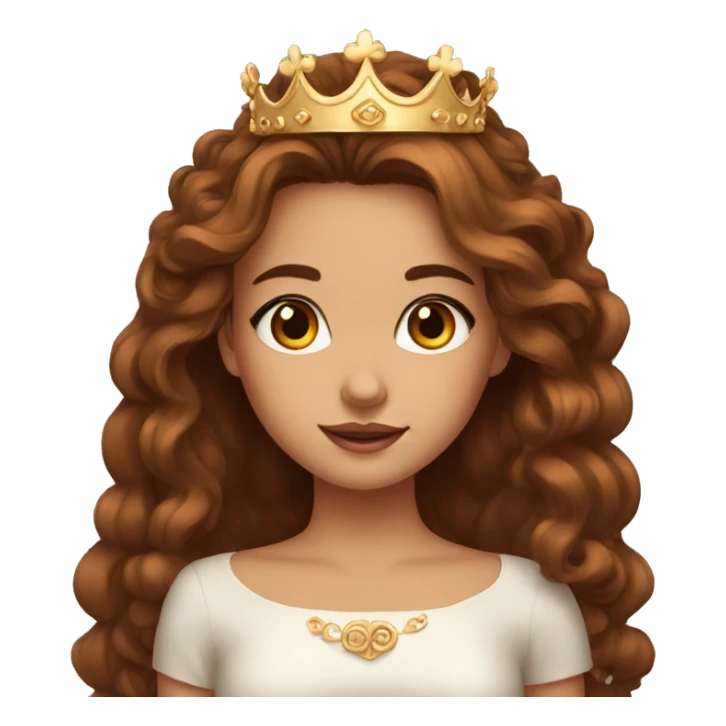 beautiful girl with brown eyes and crown sticker