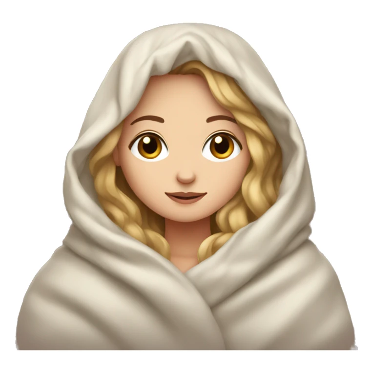 A white girl in a blanket sticker