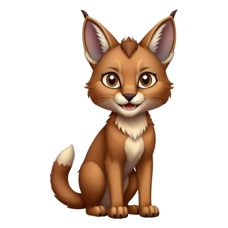 Epic Cute Dark Warm Caracal-Bobcat-Sergal full body sticker
