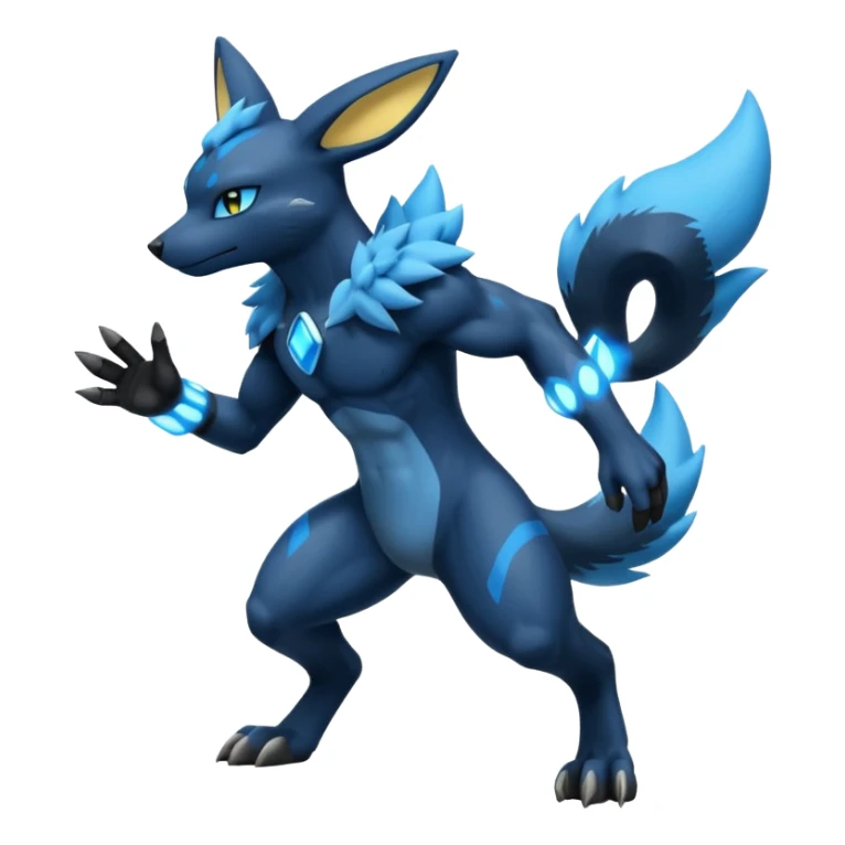 Lucario-Umbreon-Zeraora-Fakémon-hybrid-creature (full body)  sticker