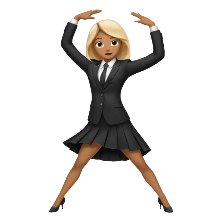 Person in splits dabbing at the same time in a dress suit sticker